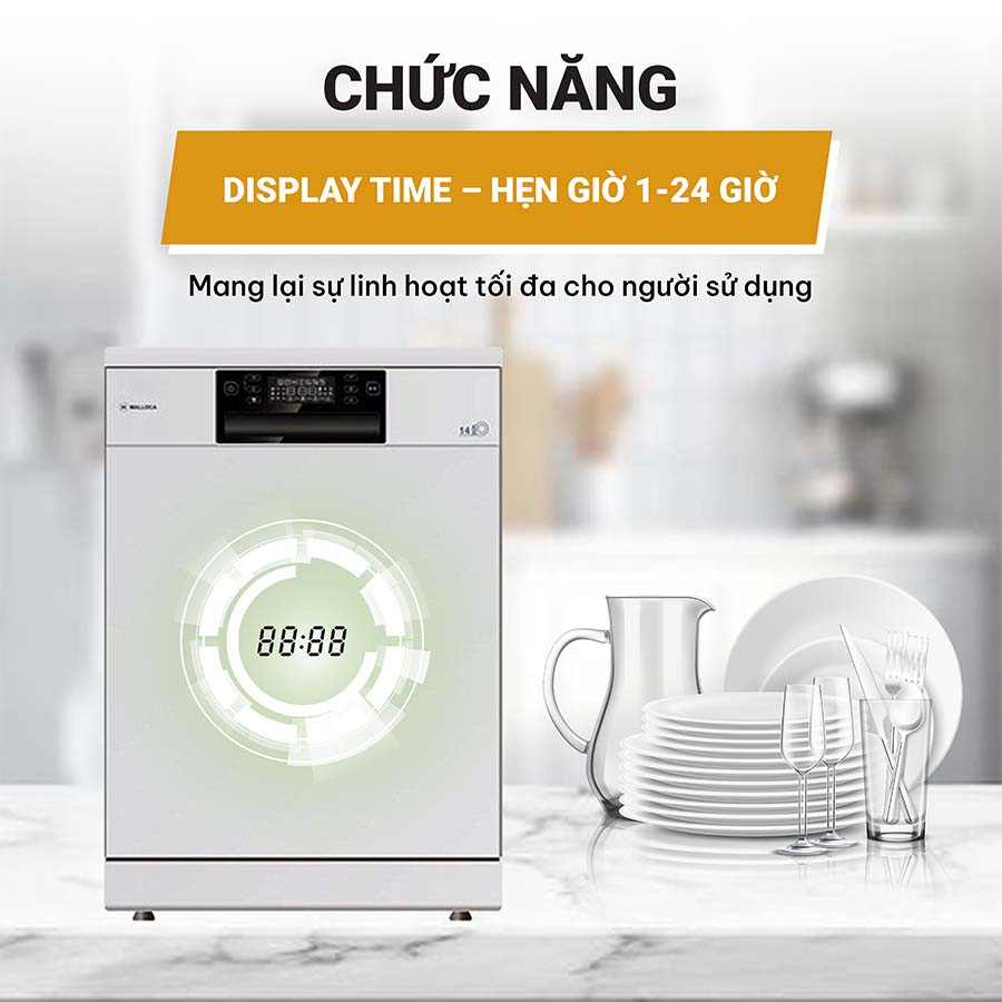Máy rửa bát Malloca WQP12-J7223A E5