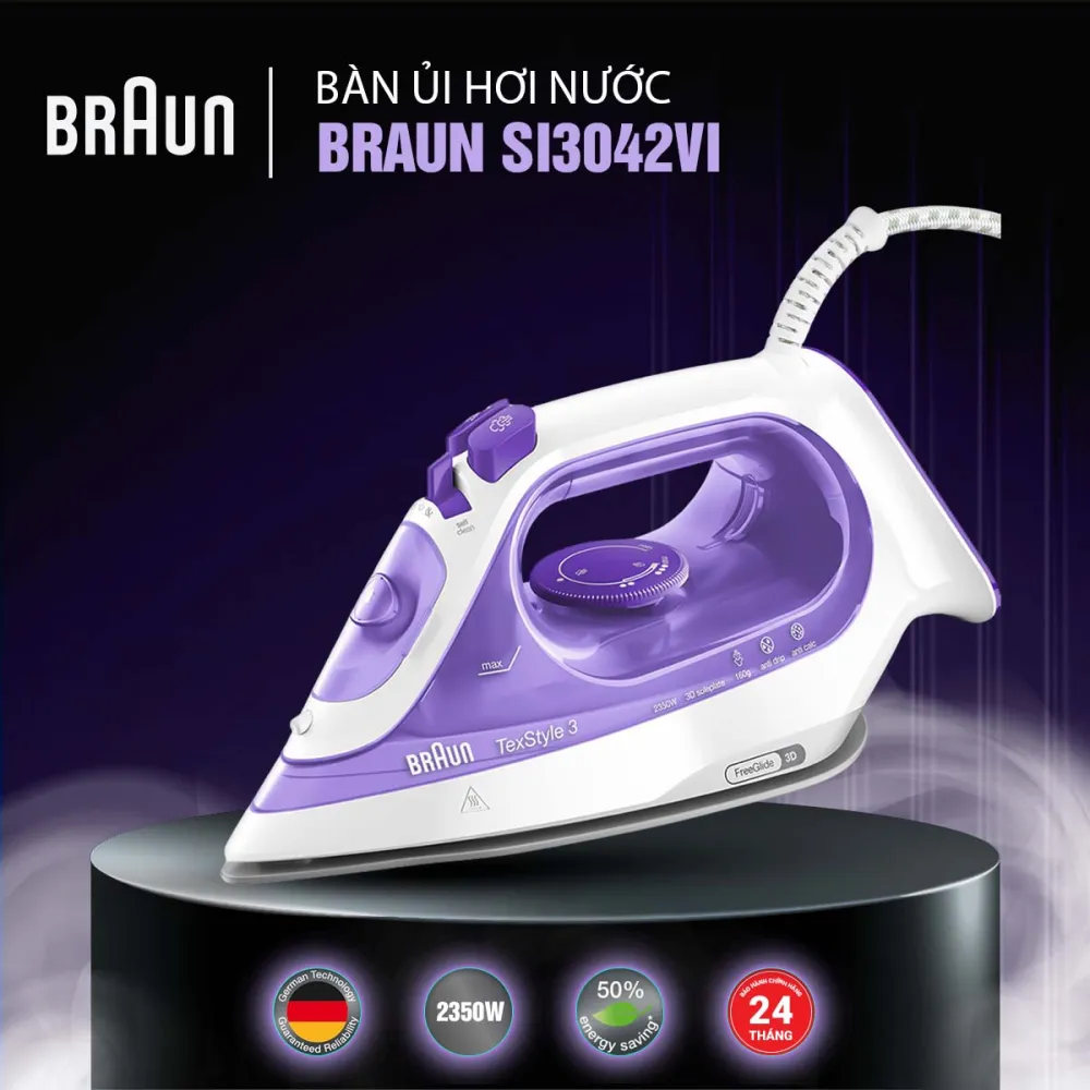 Bàn ủi hơi nước Braun SI3042 VI nhỏ gọn, mạnh mẽ