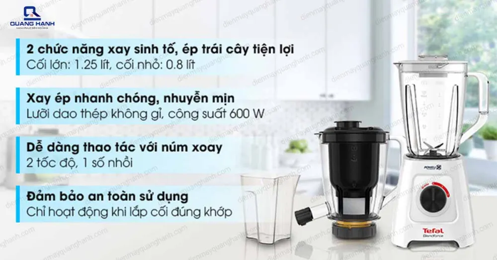 Máy Xay Sinh Tố Và Ép Trái Cây Tefal 2 in 1 BL42Q166
