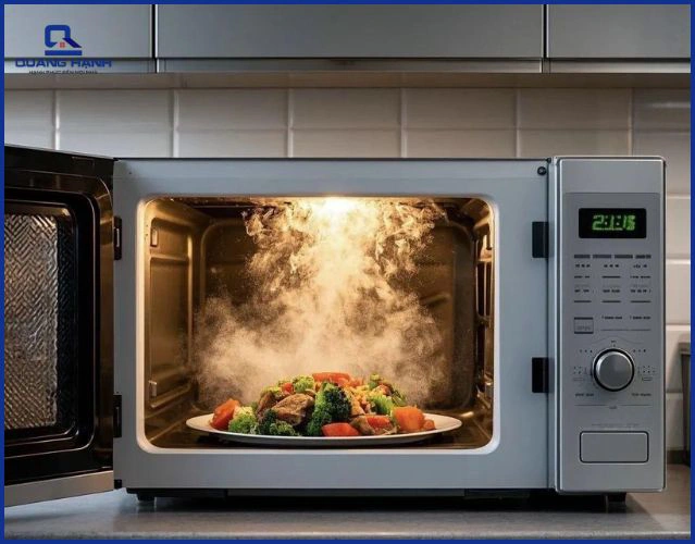 Vì sao lò vi sóng làm nóng thức ăn
