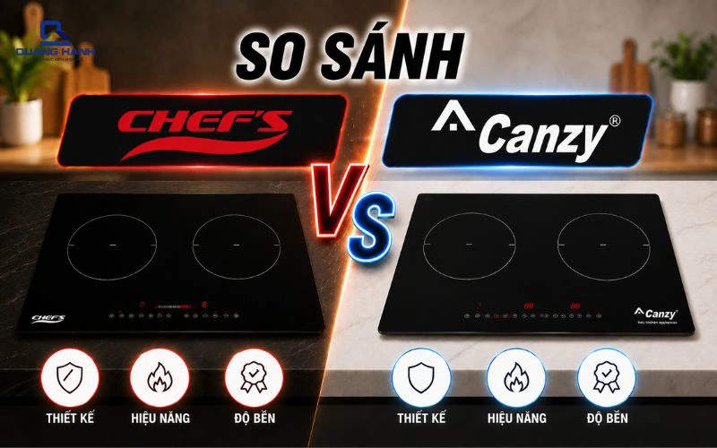 So sánh bếp từ Chef’s và Canzy: Đâu là lựa chọn đáng tiền?