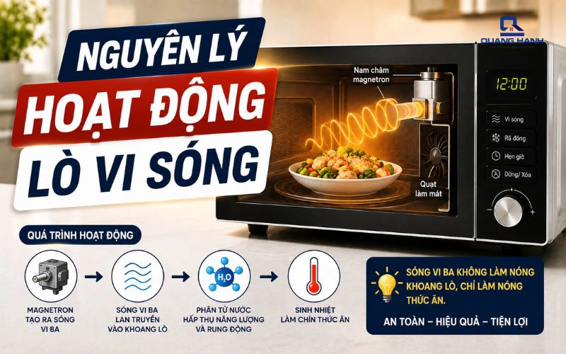 Nguyên Lý Hoạt Động Của Lò Vi Sóng: Cấu Tạo & Cách Làm Nóng