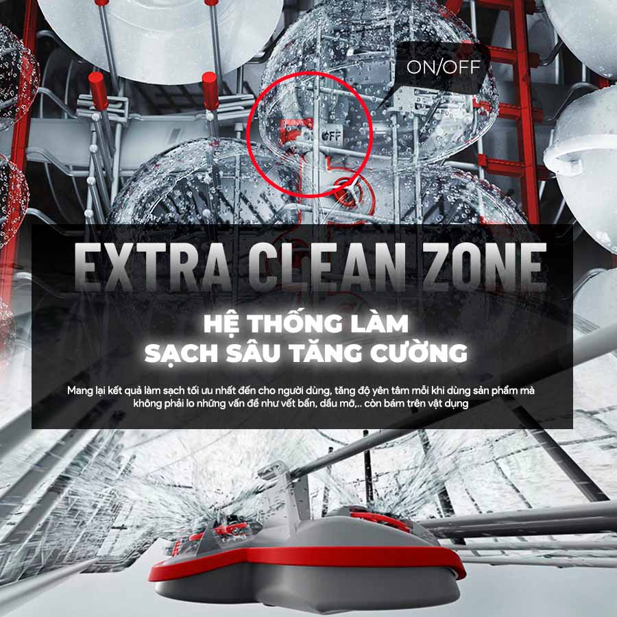 Rửa chuyên sâu IntensiveZone tăng khả năng làm sạch với áp lực nước mạnh hơn