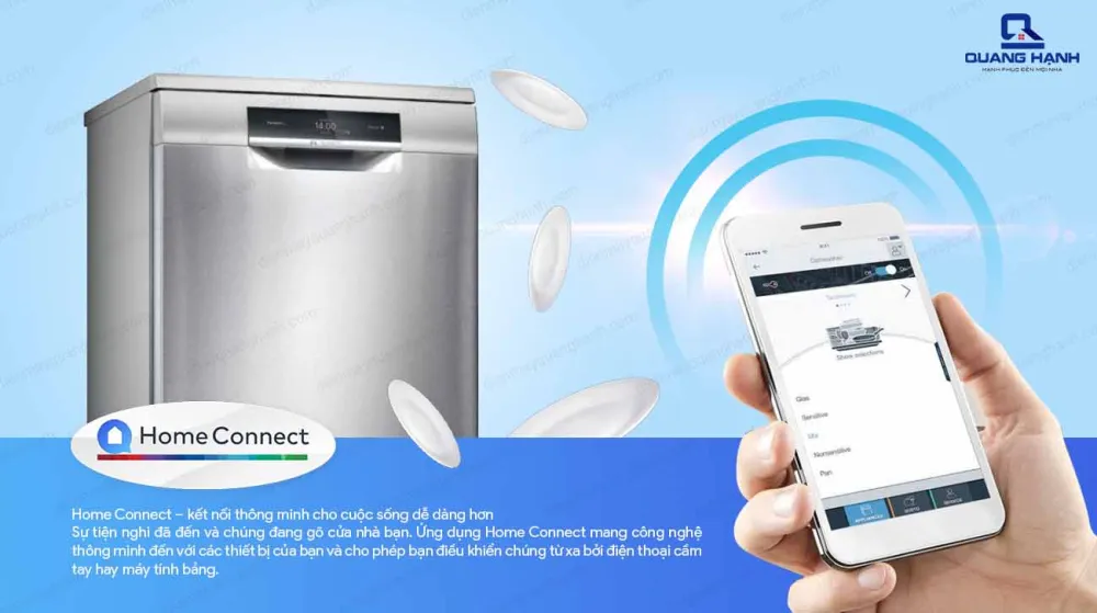  Bosch Serie 8 SMV8YCX01E có thể kết nối với qua app điện thoại