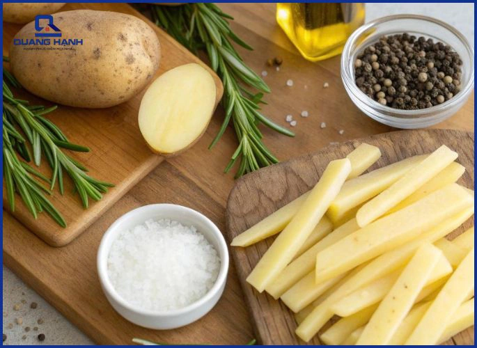 Ngâm khoai rồi lau thật khô