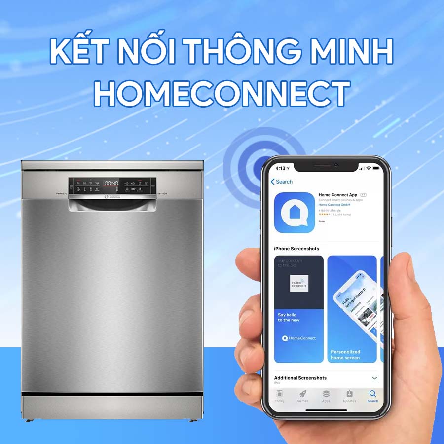 Kết nối và điều khiển máy rửa bát từ xa thông qua công nghệ Home Connect
