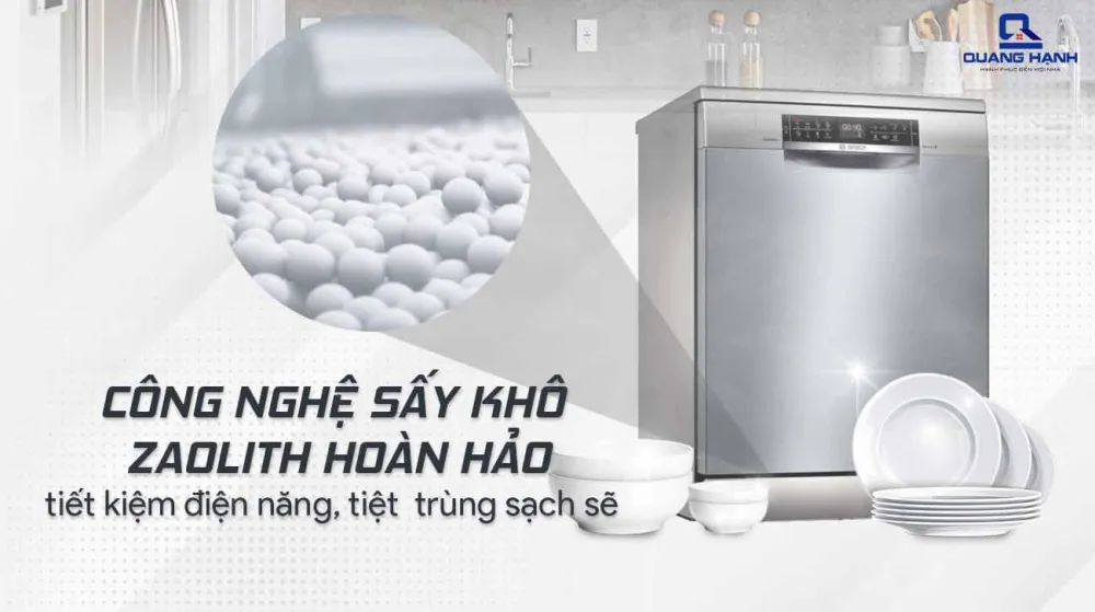 Chức năng sấy khô thông minh trên máy rửa chén Bosch