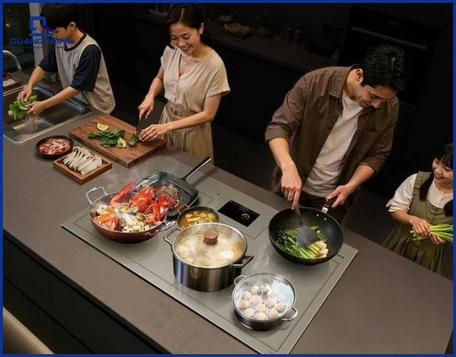 Bếp từ hiện đại trong căn bếp gia đình