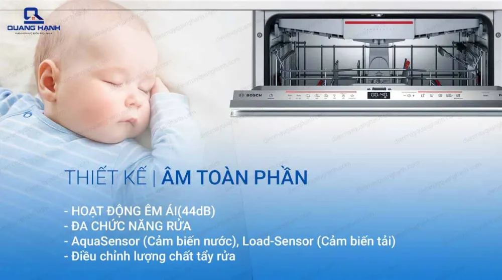 Bosch SMV6ZCX42E tích hợp đa dạng chương trình rửa