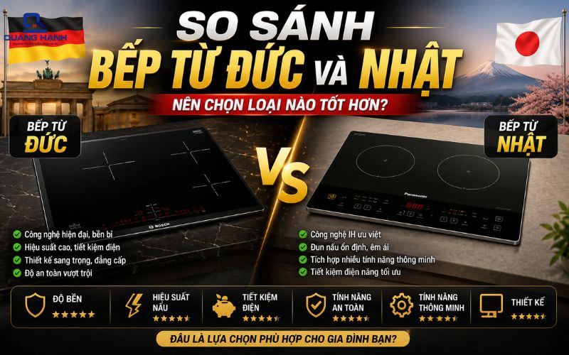 So sánh bếp từ Đức và Nhật, nên mua của nước nào?