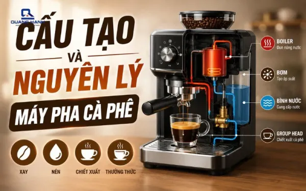 Nguyên lý và cấu tạo máy pha cà phê chi tiết từ A-Z