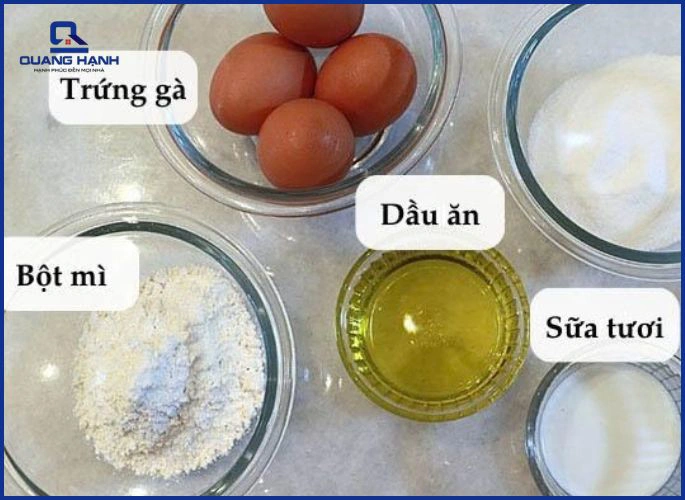 Chuẩn bị nguyên liệu làm bánh gato không cần lò nướng