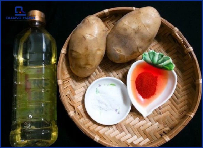 Chuẩn bị nguyên liệu làm bim bim khoai tây bằng lò nướng