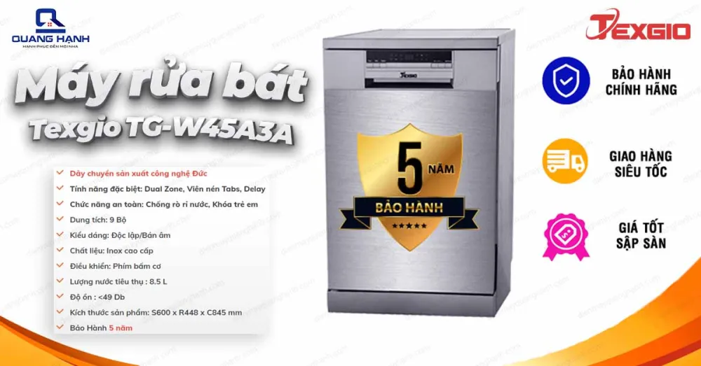 Máy rửa bát Texgio TG-W45A3A