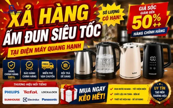 Xả Hàng Ấm Đun Siêu Tốc Chính Hãng –  Giảm Tới 50%