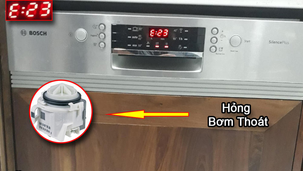 Máy rửa bát Bosch báo lỗi E23