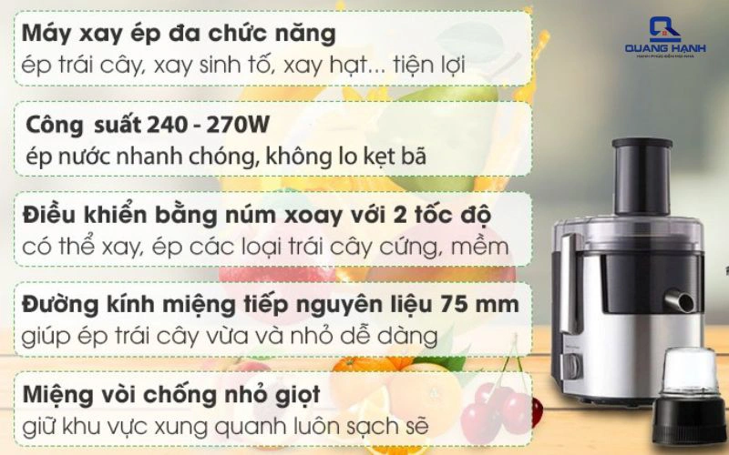 máy xay sinh tố hay máy ép trái cây