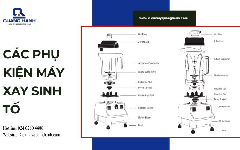 Tìm hiểu về các phụ kiện máy xay sinh tố phổ biến