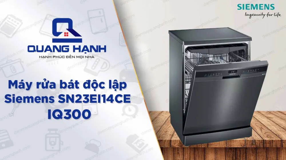 Máy rửa bát Siemens SN23EI14CE IQ300 sở hữu kiểu dáng sang trọng