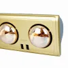 Đèn sưởi nhà tắm Braun 2 bóng vàng mới BU2