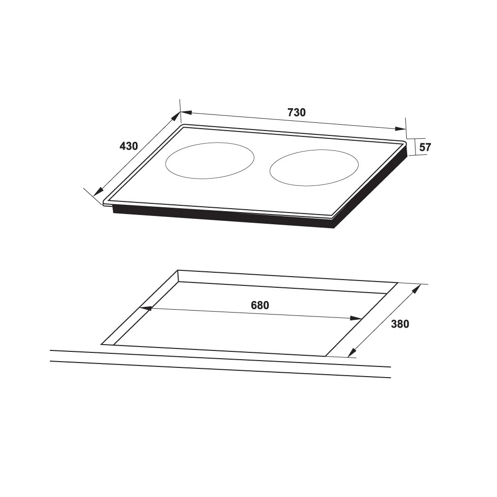 Bếp từ 2 vùng nấu Hafele HC-I3732A 536.61.736 | Chính Hãng