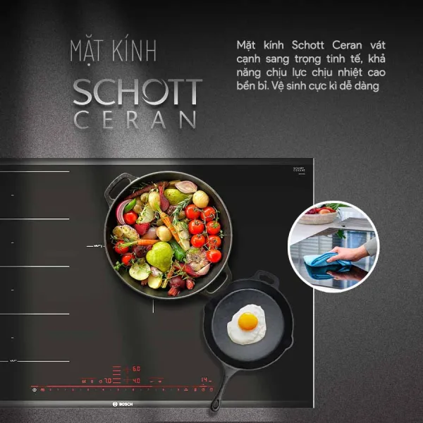 Bếp từ 4 vùng nấu lắp âm Bosch PXE875DC1E