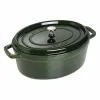 Nồi gang oval Staub màu xanh rêu 33cm – 6.7L