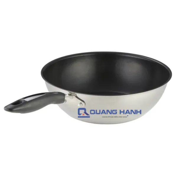 Chảo từ Yoshikawa SJ1323 Wok Inox 28 chống dính sâu lòng