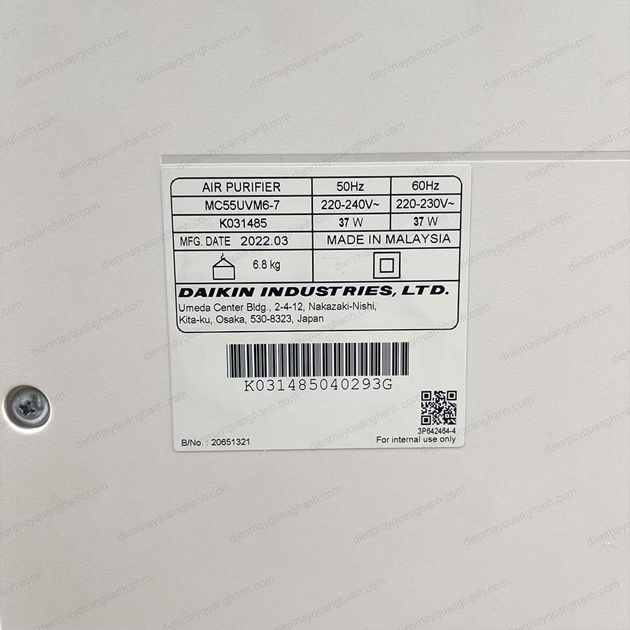 Ảnh thực tế Máy lọc không khí Daikin MC55UVM6-7