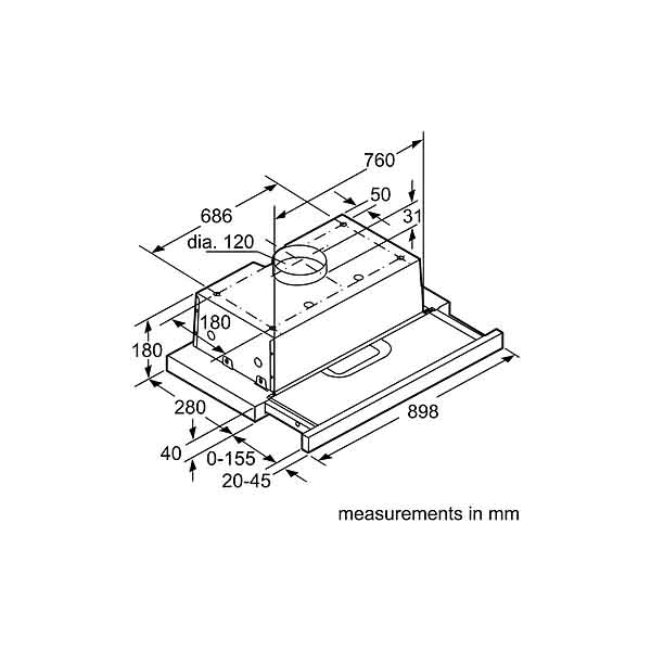Hút mùi âm tủ Bosch DHI923GSG