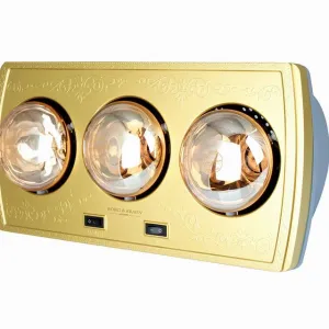 Đèn sưởi nhà tắm Braun 3 bóng vàng BU3 chất lượng cao mới