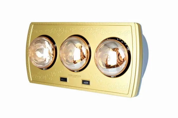 Đèn sưởi nhà tắm Braun 3 bóng vàng BU3 chất lượng cao mới