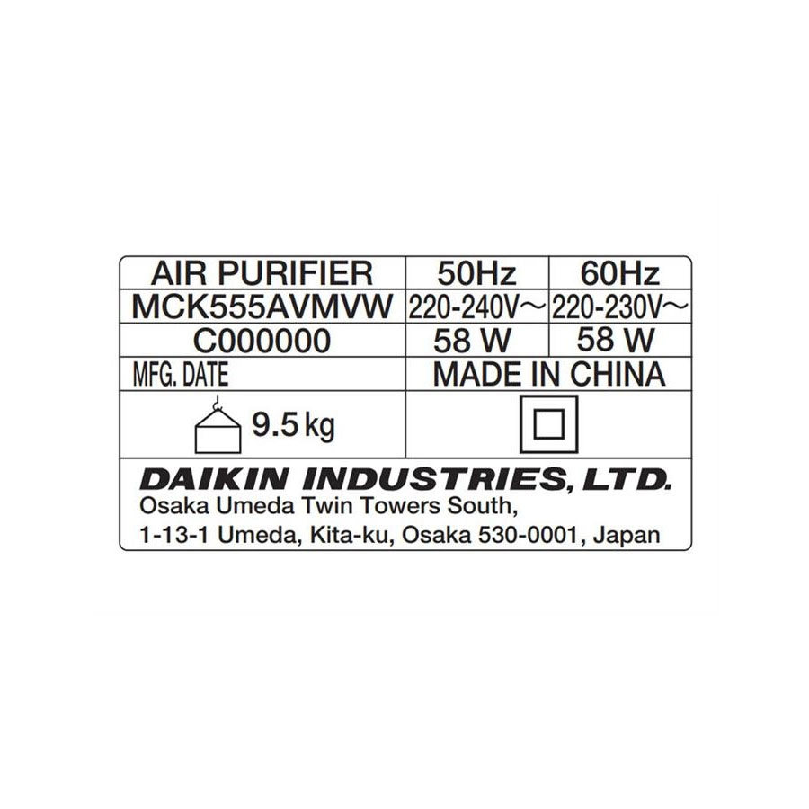 Máy lọc không khí tạo ẩm Daikin MCK555AVMVW