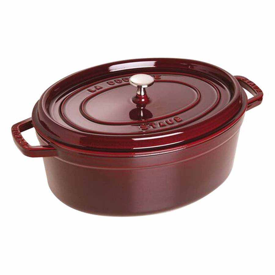 Nồi gang oval Staub màu đỏ lựu 37cm – 8L - toàn cảnh sản phẩm