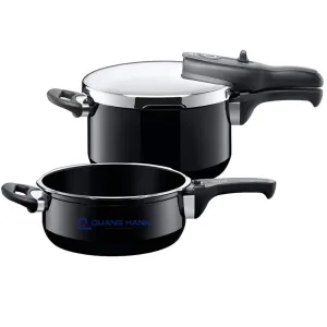 Bộ nồi áp suất Silit Sicomatic T-Plus Duo 4.5 + 3L Black