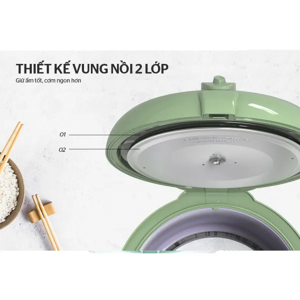 Nồi cơm điện Sunhouse 1.8 lít SHD8621