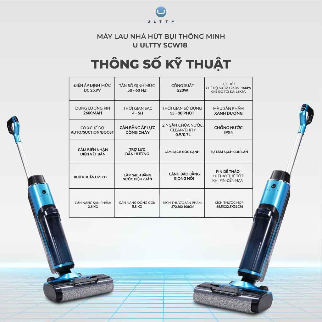 Máy lau nhà hút bụi thông minh U Ultty SCW18