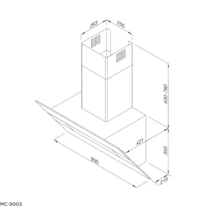 Máy hút mùi áp tường Malloca MC 9003