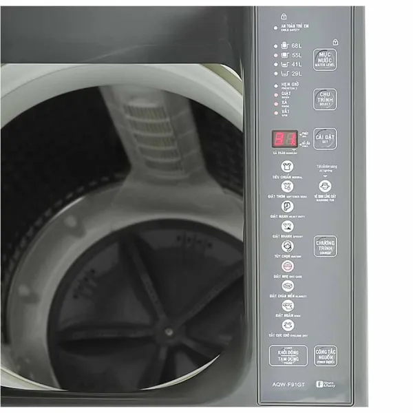 Máy giặt Aqua cửa trên 9 Kg AQW-F91GT S