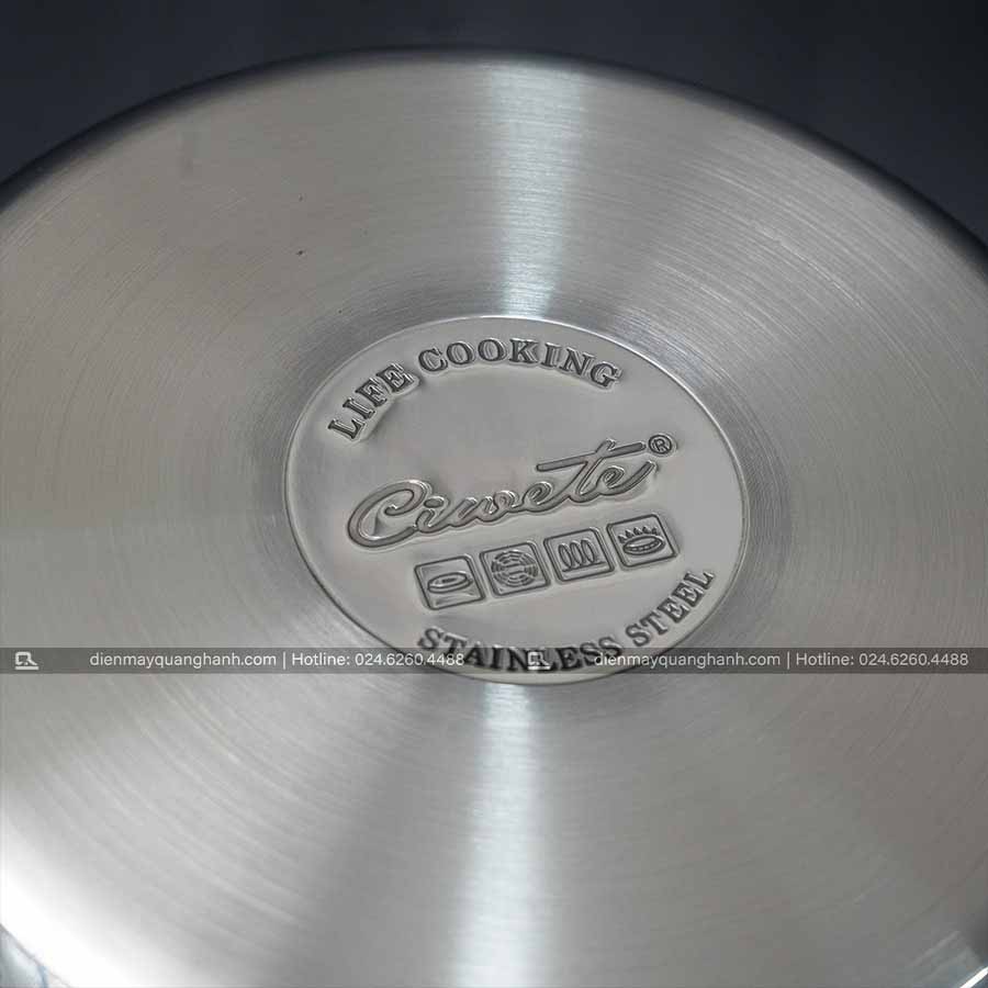 Ảnh thực tế Bộ nồi inox cao cấp Ciwete 7 món có xửng hấp (chảo chống dính) SS0103-11PC NEW-NS