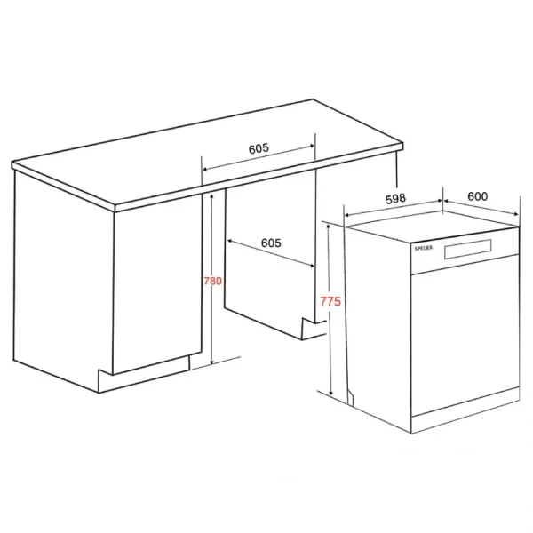 Máy rửa bát Spelier SP 775 DW