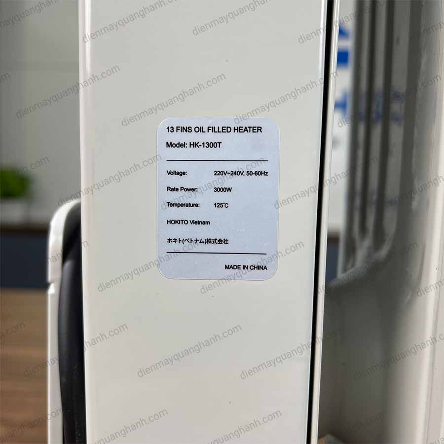 Ảnh thực tế Máy sưởi dầu Hokito HK-1300T