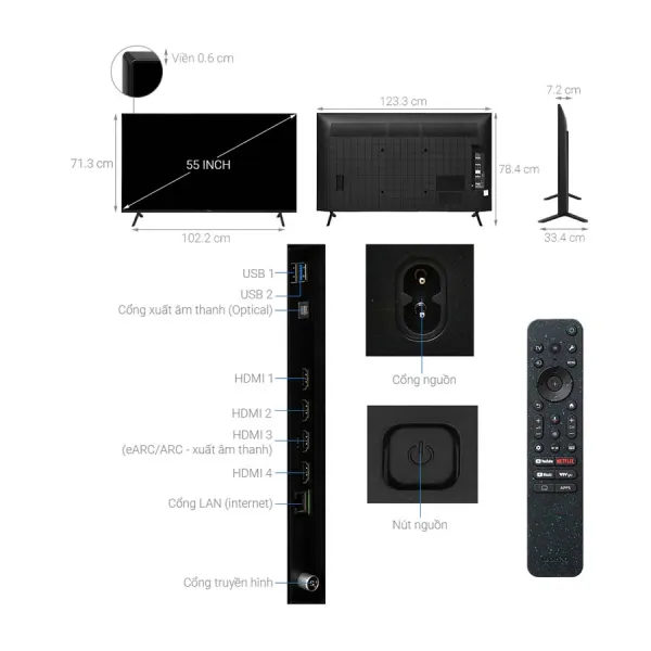 Google Tivi Sony 4K 55 inch K-55S30