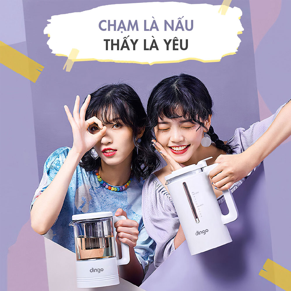 Máy xay nấu đa năng mini Dingo DCB500 và cối pha trà
