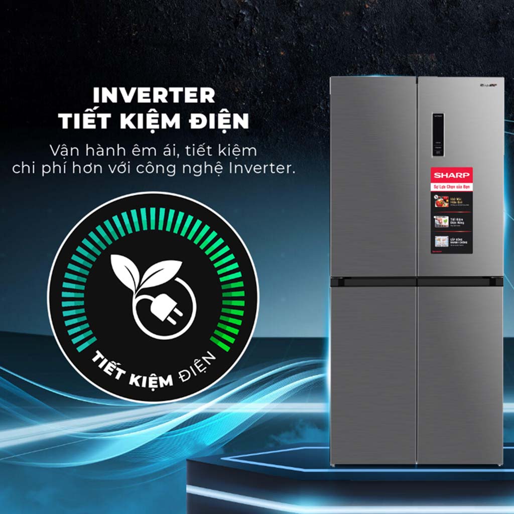 Tủ lạnh Sharp Inverter 362 lít Multi Door SJ-FX420V-SL