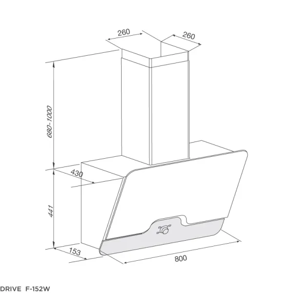 Máy hút mùi áp tường Malloca Drive F-152W
