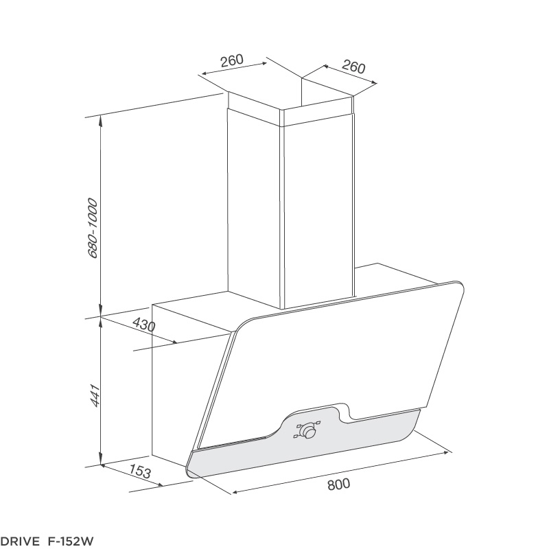 Máy hút mùi áp tường Malloca Drive F-152W