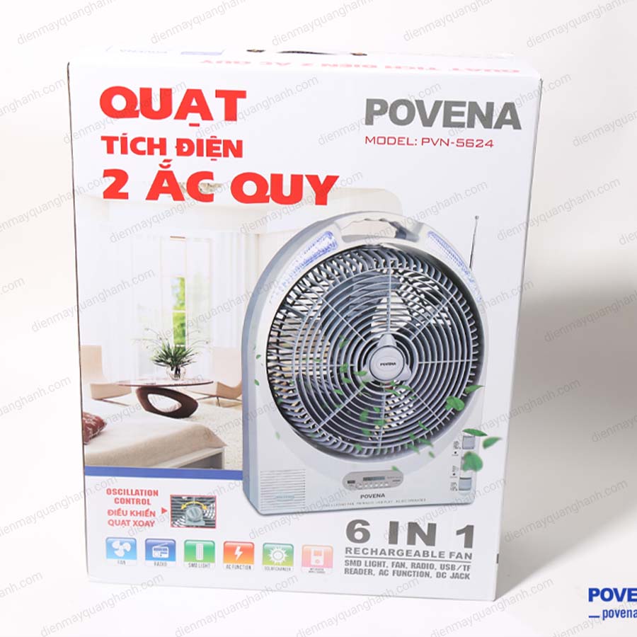 Quạt Tích Điện Povena PVN-5624
