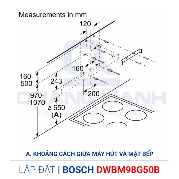 Hút mùi Bosch DWBM98G50B