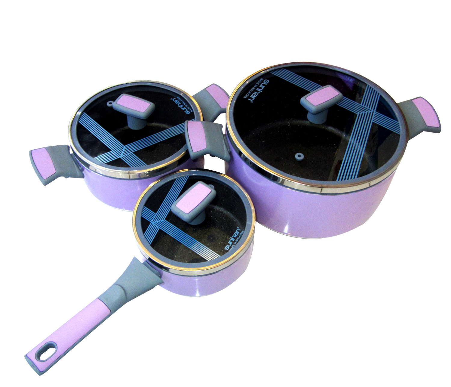 Bộ nồi 3 chiếc đun từ Sunhan SH-06ML Malaysia - toàn cảnh sản phẩm